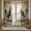 Vintage Retro Chicken Floral Kitchen Curtains Spring Pink Flower Rooster Small Short Drapes Animal Farmhouse Bathroom Window