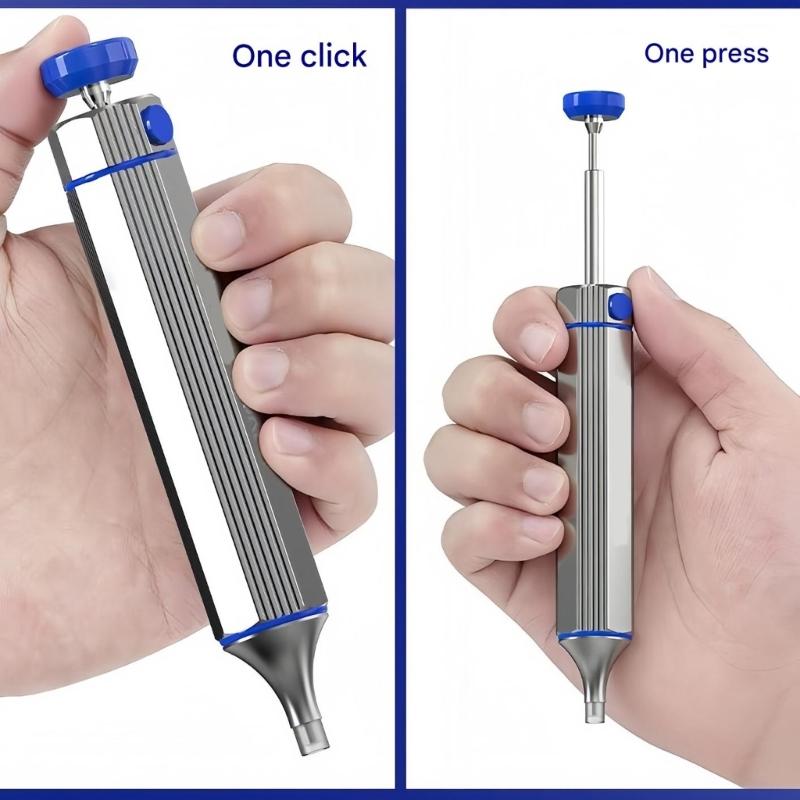 Solder Sucker Tool with Aluminum Body Spring Plunger and One Hand Release for Circuit Board Desoldering Electronics Repair and DIY Solder Work