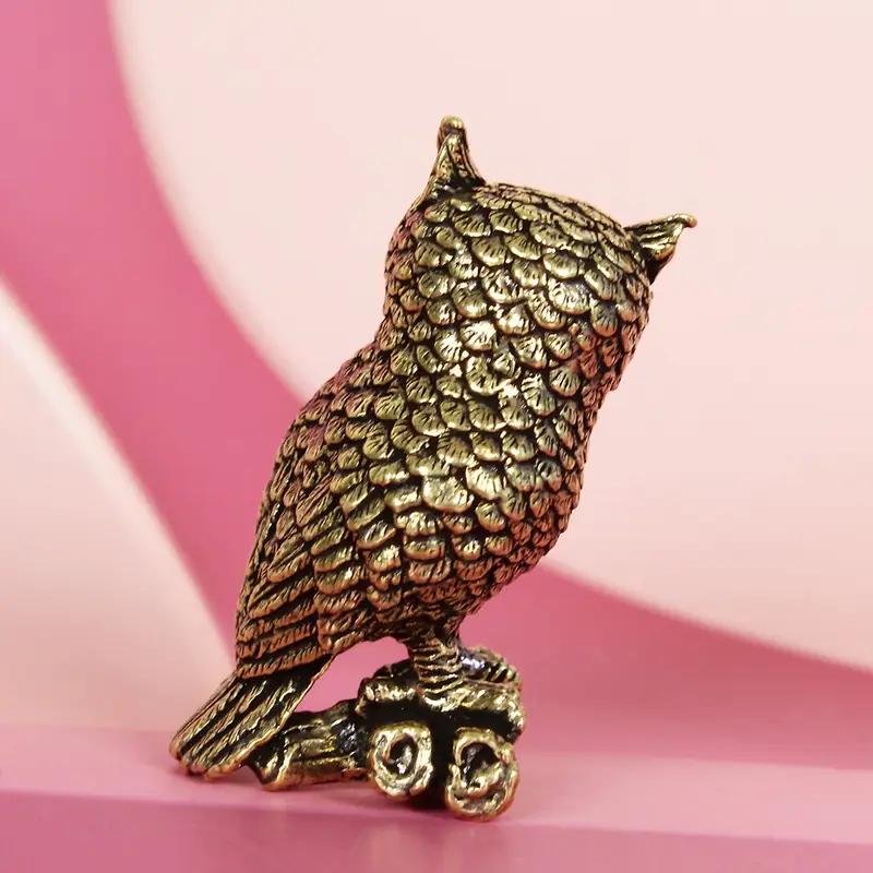 Vintage Solid Brass Owl Statue Collectible Home & Office Decor Animal Sculpture Intricate Detailing Ideal for Display Owl Decor