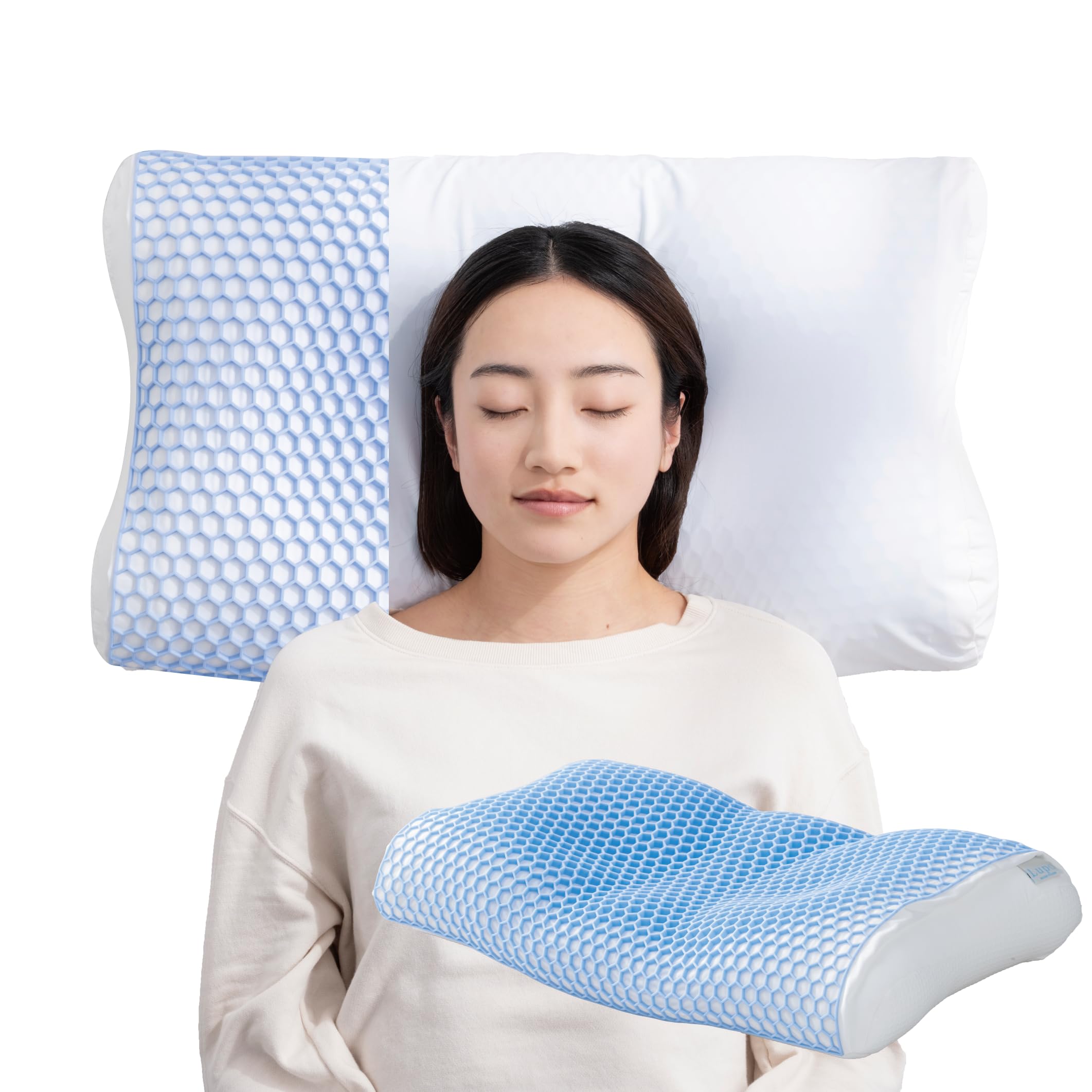

Lupo Cooling Pillow with Case, Gel and Powder Beads, Cooling and Chilling, Suitable for Back and Side Sleepers, Popular Pillow