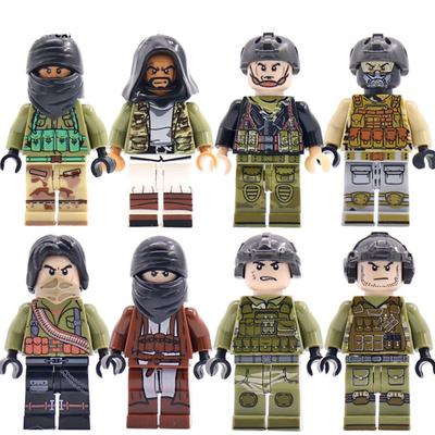 8PCS Military Series City Police Special Forces Minifigure Toy Building Blocks Dools Kit Toys German Soldier Pack Preschool Children Bricks Toy Gift