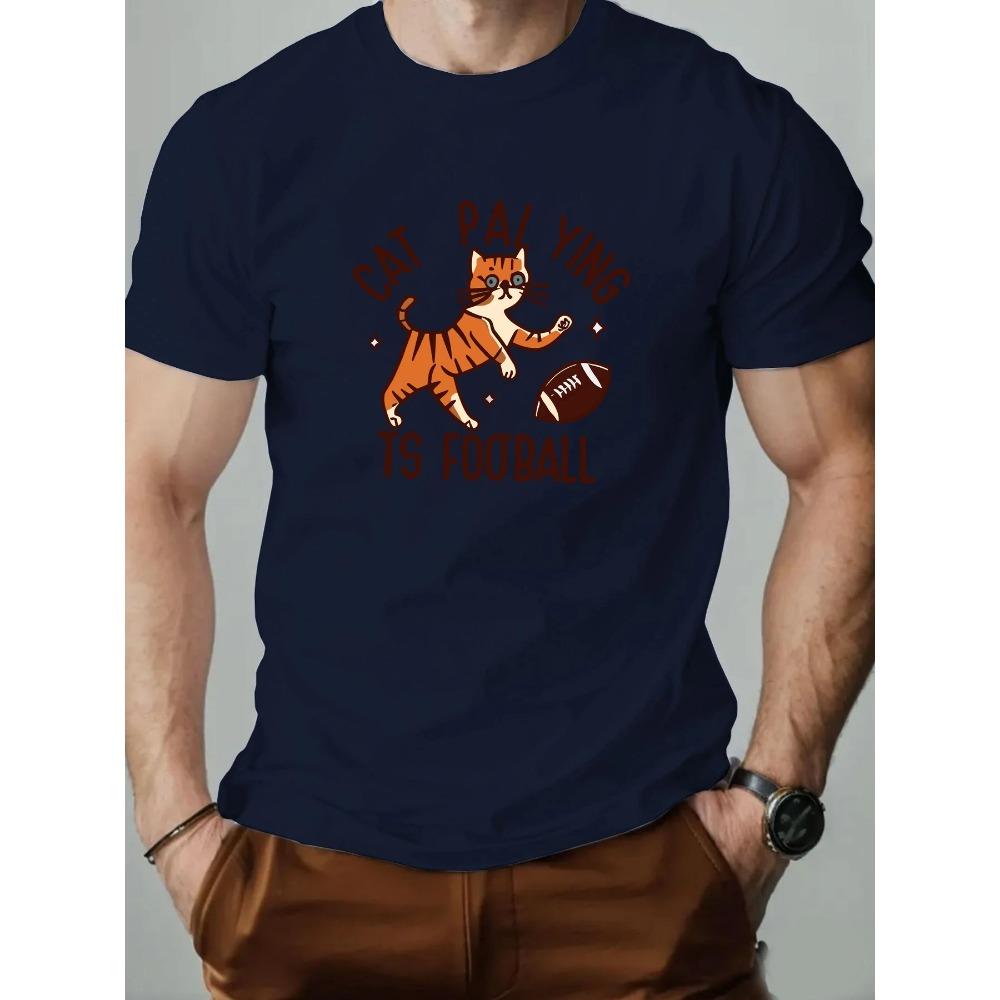 Men's T Shirt Cartoon Pattern Printed Summer Fashion Leisure Breathable Men Round Neck T-shirt High Quality Men's Clothing