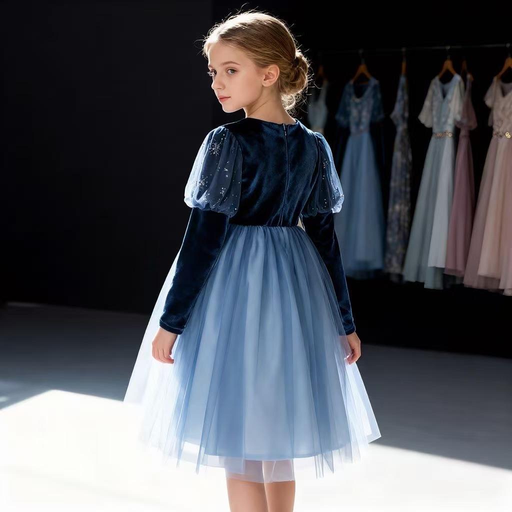 Fleecegefüttertes Eisköniginnenkleid für Mädchen - Winter, Halloween & Weihnachten