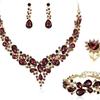 Set Colier Cercei Strass Cristal Mireasă Set Rochie Bal Banchet Doamne Set de Lux Patru Piese