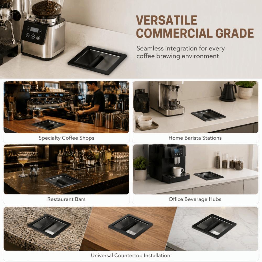 Stainless Steel Coffee Knock Box Open Bottom Desktop Knock Box Espresso Knock Box For Restaurant