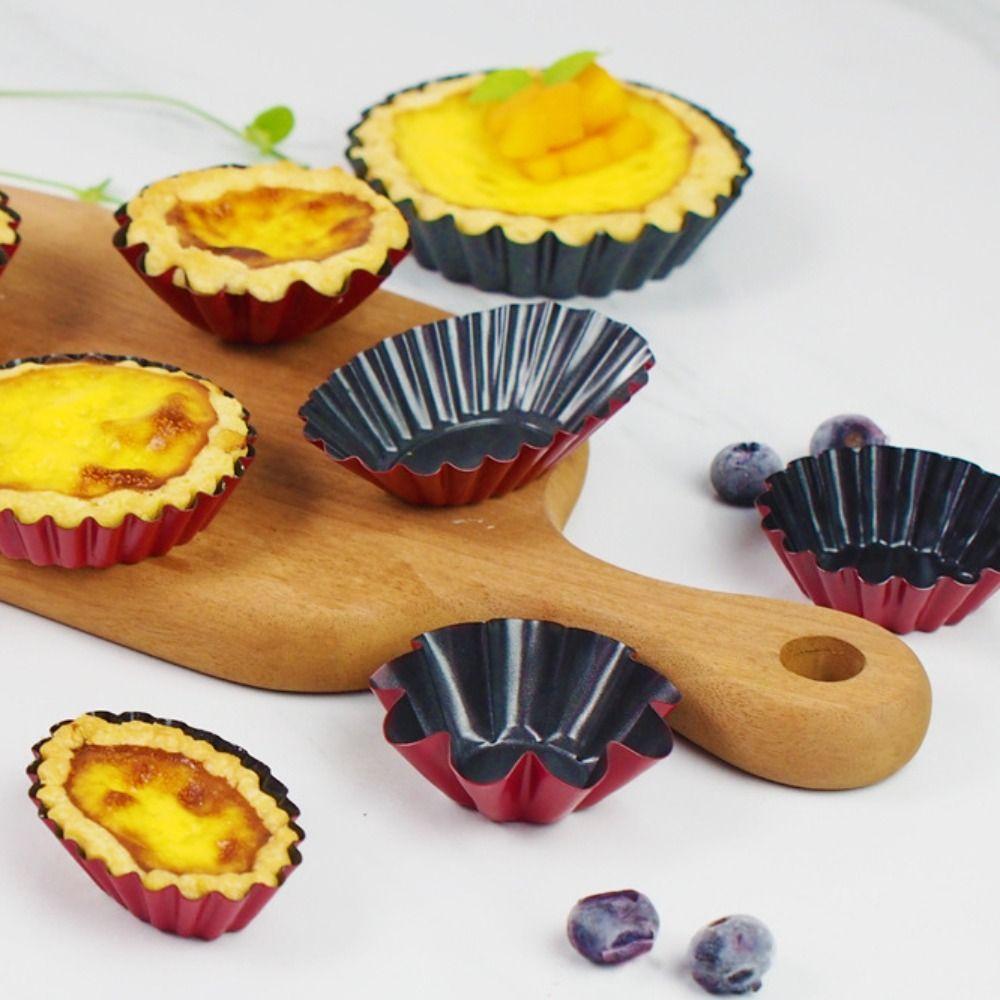 

Mini Flan Pan Mold Carbon Steel Cake Mold Muffin Cup Egg Tart Molds Home 6.3cm-B