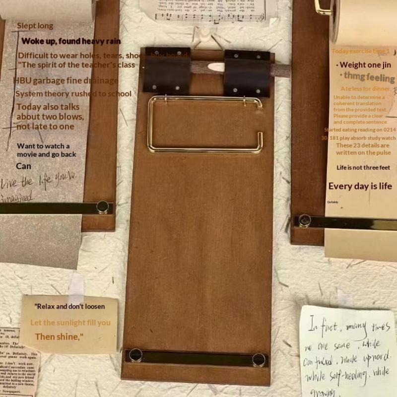 1 Pièce Rouleau de Papier Kraft Rechargeable Set de Carnets Kraft Bloc-Notes Suspendu Listes de Tâches Clipboard Rétro Vintage Fait Main Bricolage Artisanat