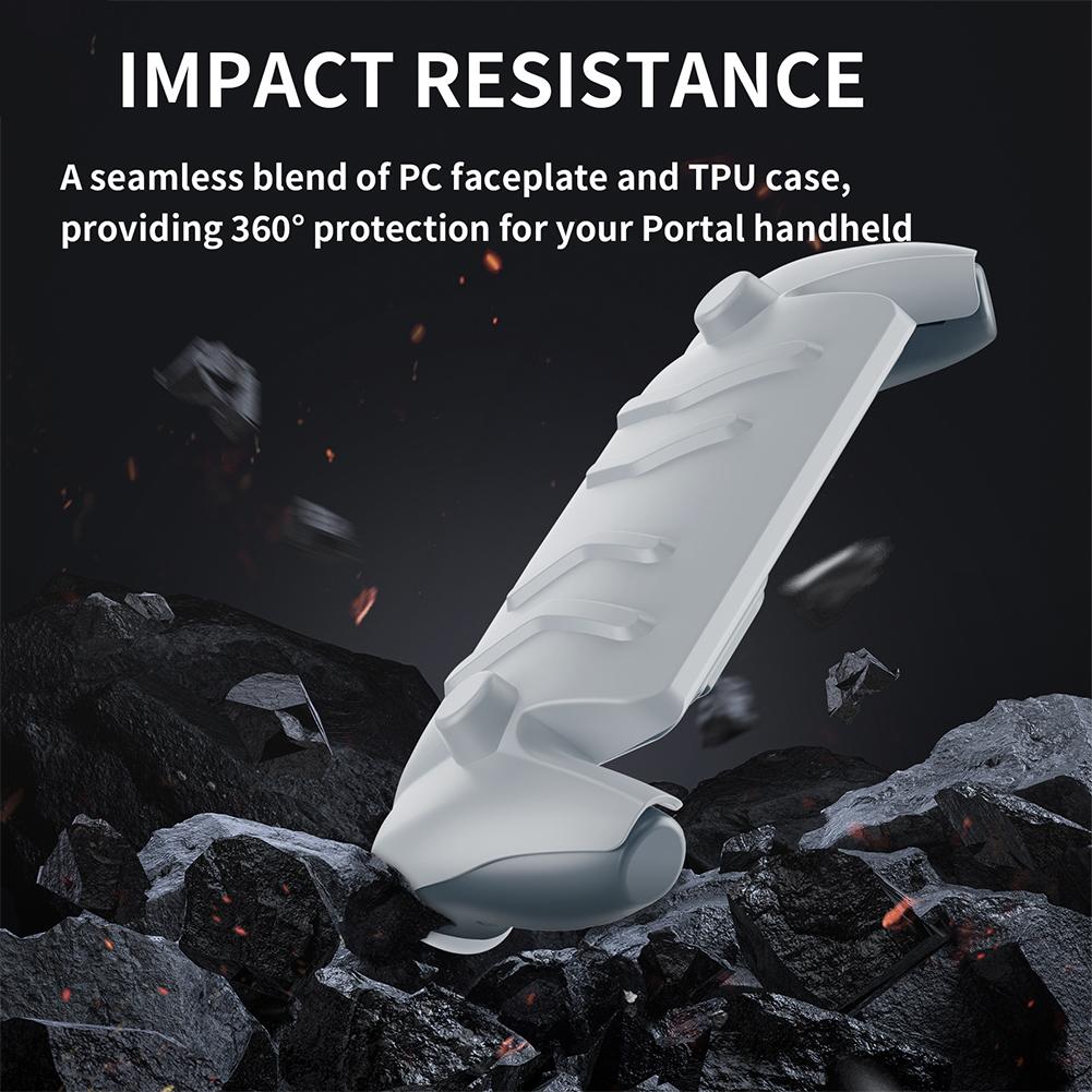 TPU Case with Stand Game Machine Grip Shell Case Shockproof Game Console Cover Anti-Scratch Detachable Face Cover for PS5 Portal