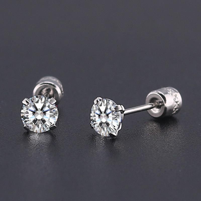 Orecchini A Perno In Argento Con Zirconi Per Donna - 1 Paio Di Orecchini A Strass, Gioielli Eleganti E Creativi, Facili Da Abbinare