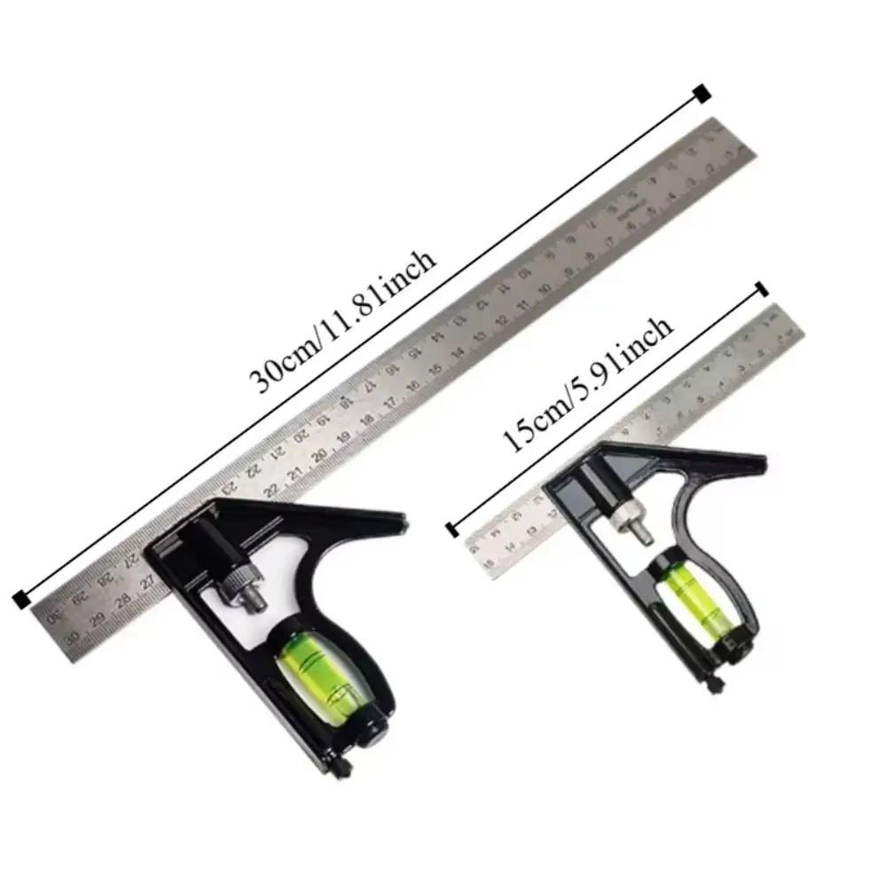Stainless Steel Angle Square Measuring Tools Durable Aluminium Alloy Angle Measuring Tool 45/90 Degree Angle Precise Angle Ruler