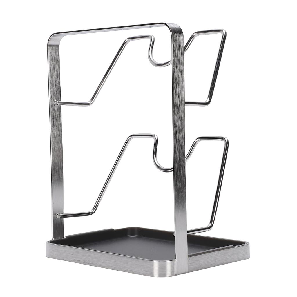 Countertop Pot Lid Holder Stainless Steel Cutting Board Organizer Pot Pan Lids Rack for Kitchen
