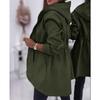 Dames S Capuchon Lange Mouw Tailleband Rits Effen Middellang Casual Jas
