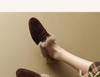 Women's 2025 Autumn/Winter Flat Suede Velvet Furry Mule Slippers