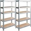 Metāla noliktavas plaukta komplekts, 2 gab., 150 x 75 x 30 cm, Humberg HR-810