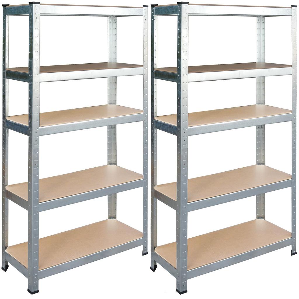 Metalowy Regał Magazynowy Zestaw 2 Szt. 150 X 75 X 30 Cm Humberg Hr-810