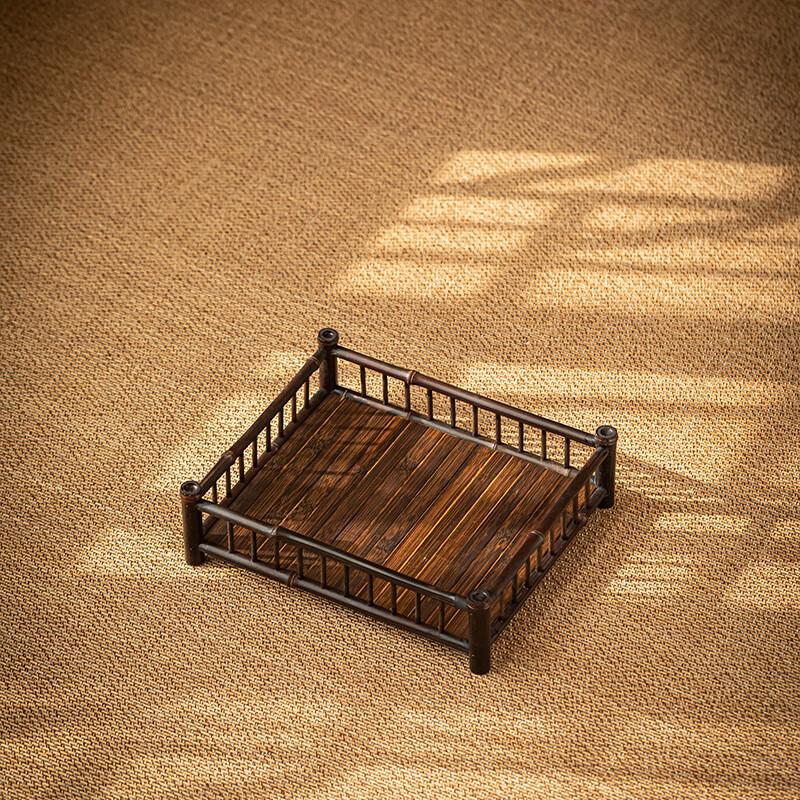 Japanese Retro Purple Bamboo Tea Tray