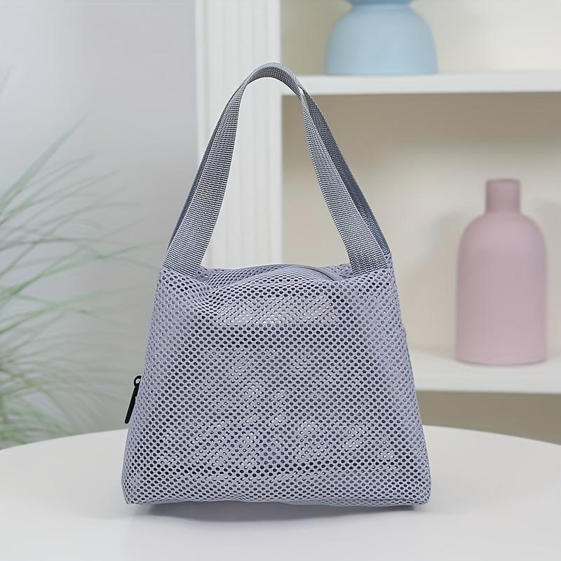 Stylish Mesh Handbag, Handbag, Makeup Pouch, Toiletry Bag, Swim Storage Bag, Suitable for Beach Vacation, Cosmetic Organizer, Casual Travel