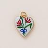 18K Gold Stainless Steel Heart Flower Pendant with Color Retention