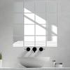 16/32 Stück Abziehbilder Spiegel Aufkleber Glas Home Mosaik Set Silber Quadratische Fliesen Toilette 15*15cm Wand 15CM Acryl Badezimmer