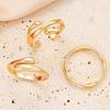 Fashionable Irregular Patterned Rings 3 Pieces Mix and Portable Set Accessory for Trendy Women Styles Daily Use