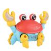 Elektrisches Omnidirektionales Cartoon Krabbenspielzeug für Babys mit LED-Lichtern Musik Bionische Bewegungen Pädagogisches Spaßgeschenk