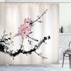 Floral Shower Curtain, Spring Blossom Flower Polyester Bath Curtain With Hooks Durable Waterproof Shower Curtain For Bathroom