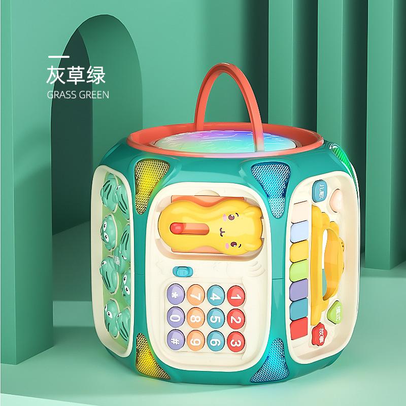 Multi Functional Baby Puzzle Toy Hand Clapping Drum with Lights Music Children Shape Matching Education Toy Musical Instrument
