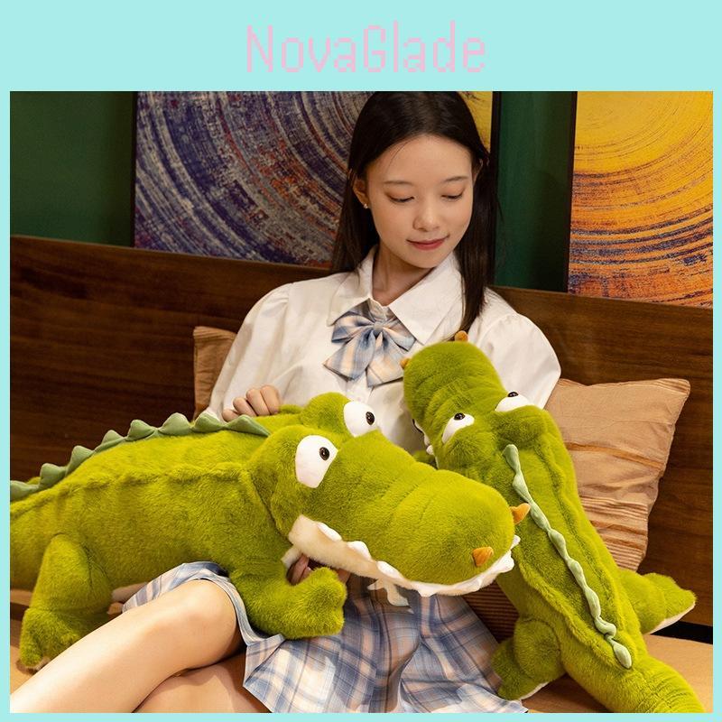 Plush Crocodile Pillow With Large Eyes And Short Plush For Girls Sleep Comfort