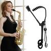 Saxofonový ramenní postroj Nastavitelný saxofonový dvojitý ramenní krční popruh s kovovým otočným hákem pro saxofon barytonový klarinet