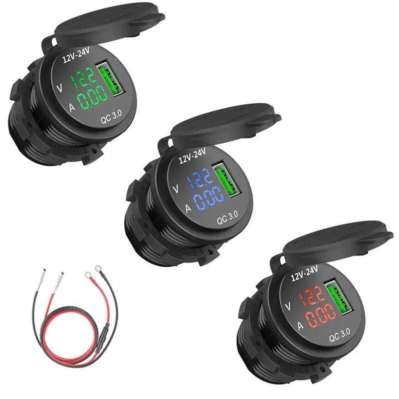 Quick Charge 3.0 USB Car Charger Socket Waterproof 12V/24V QC3.0 USB Fast Charger Socket Power Outlet for Car Phone Accessories