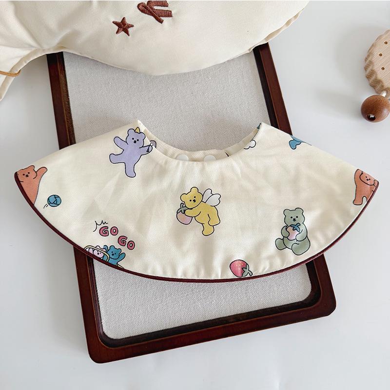 

Influencer-Style Double-Sided Baby Bibs: 4-Layer Cotton Gauze, Large Trim for Newborns