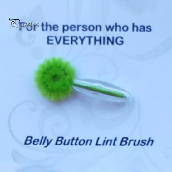 Soft Plush Cleaning Brush Belly Button Brush, Bristle Navel Cleaner with Anti Slip Groove Dirt Remover Beaded Handle, Portable Body Care Tool