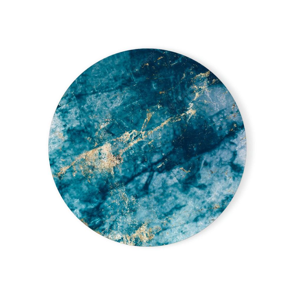 Round Absorbent Ceramic Stone Coasters Set with Cork Base Marble Coasters for Table Housewarming Gift for Home Decoration