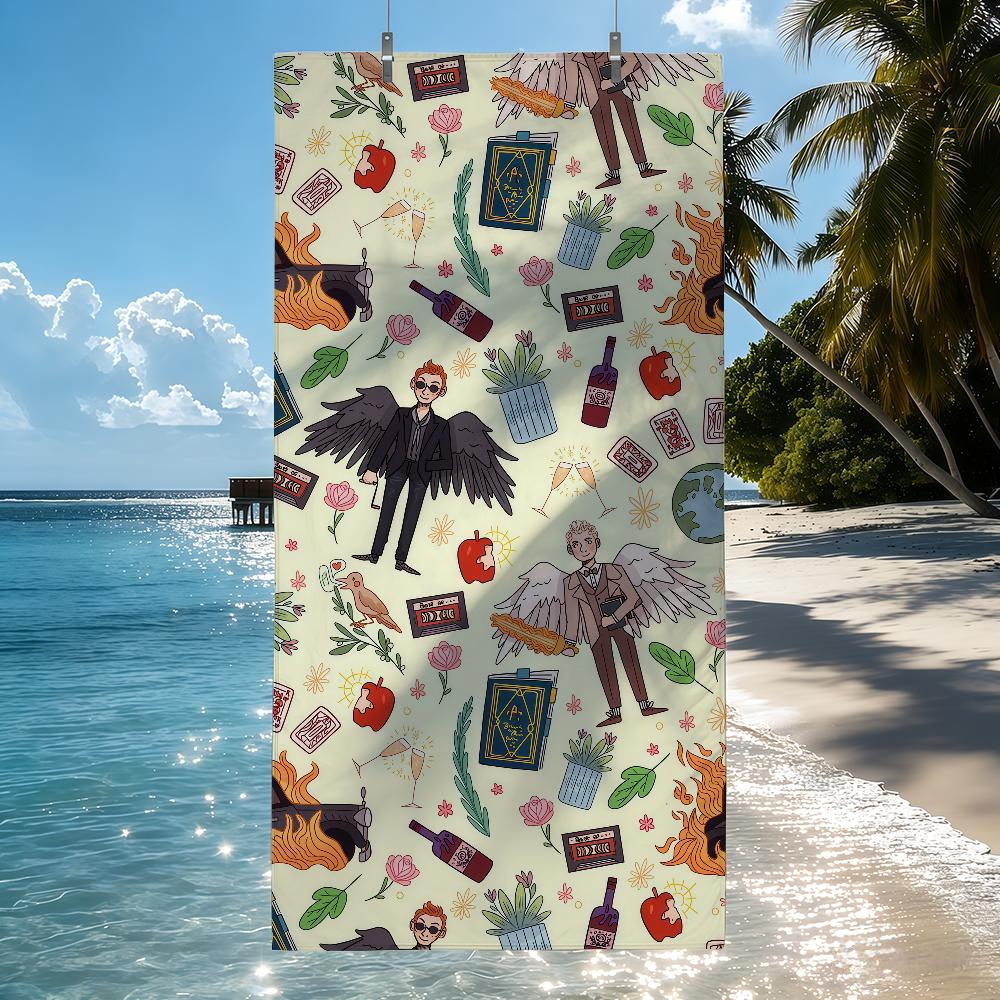 Feature Film Good O-omens Towel Quick Drying Beach Towels Are Suitable For Swimming Pools Camping Yoga And The Gym