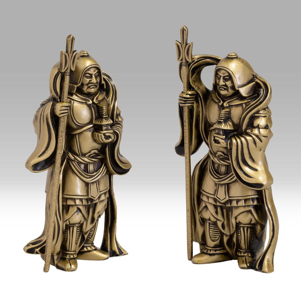 Sete Deuses da Boa Sorte Bishamonten Ouro Sedoso Budista Hideun Makita Estátua de Buda Ornamento Cobre de Takaoka escultor Protótipo_Kobiki