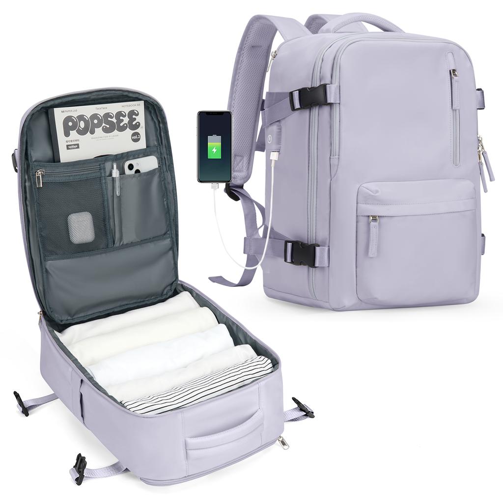 Reiserucksack für Damen, Fluglinien-Handgepäck genehmigt, Diebstahlsicher, Business-Laptop, Großer Tagesrucksack, Weekender-Tasche