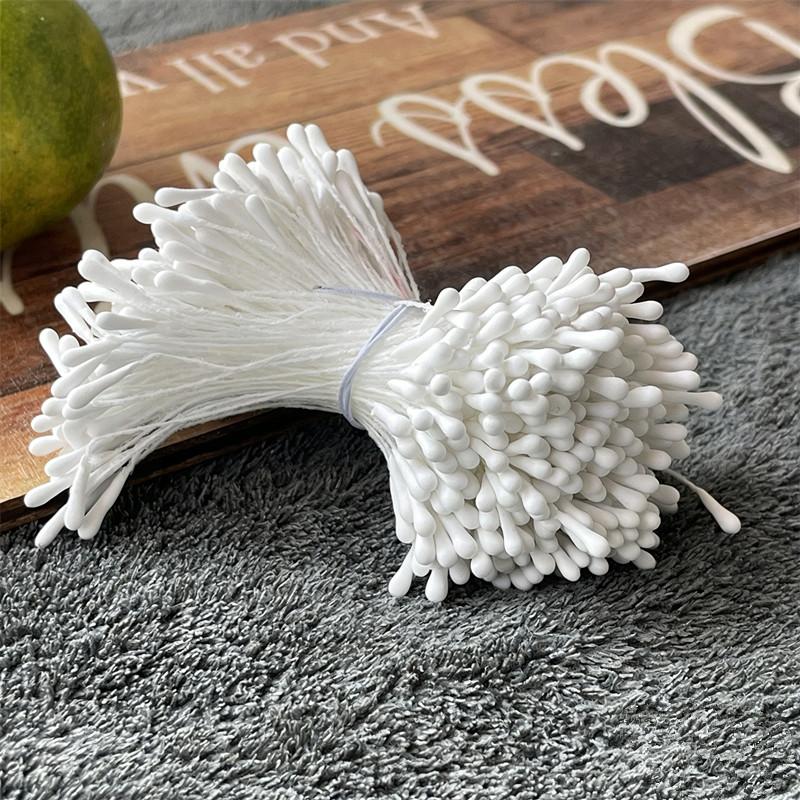 

400pcs 2mm Mini Pearl Artificial Flower Stamens Bulk Pistil DIY Wedding Party Decoration Supplies for CraftsGood Quality білий