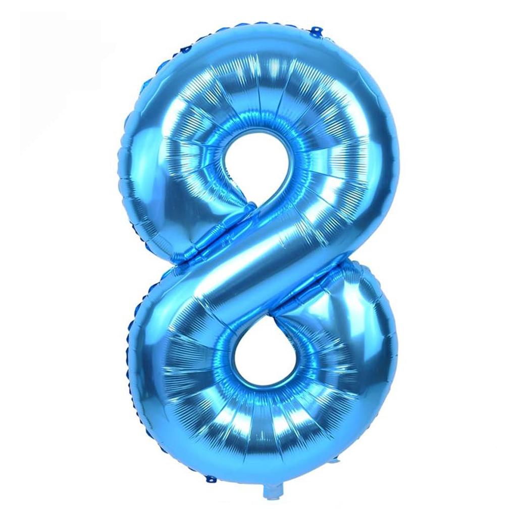 40 Inch Giant Blue Digital Balloons 0-9, Anniversary Party Decoration Supplies, Birthday Balloons