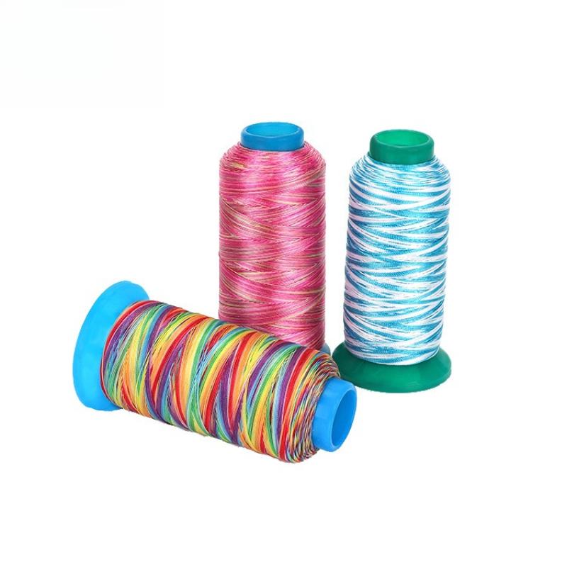 DIY602 Colorful Polyester Cotton Thread, Five-color Segment Dyed Cotton Thread, High-speed Sewing Thread 602 Color Segment Dyed Polyester Silk Thread