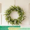 Green Plant Flower Wreath: White Baby's Breath & Eucalyptus Wall Hanging for Home & Living Room Decor