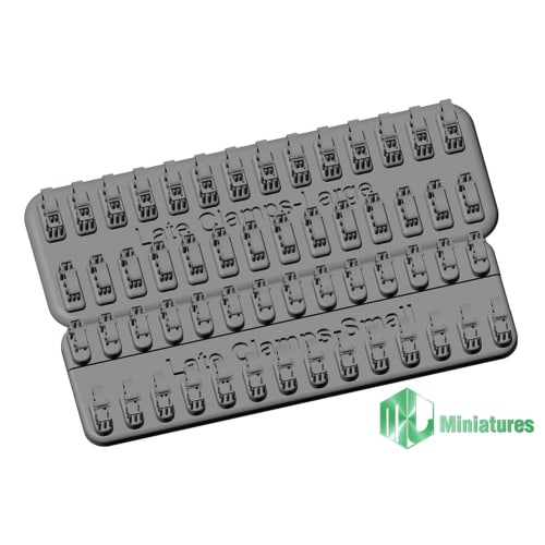 MJ Miniatures 1/35 Scale German Clamp Set, Late Model, Single-Use, Plastic Model Parts, MJEZ35037