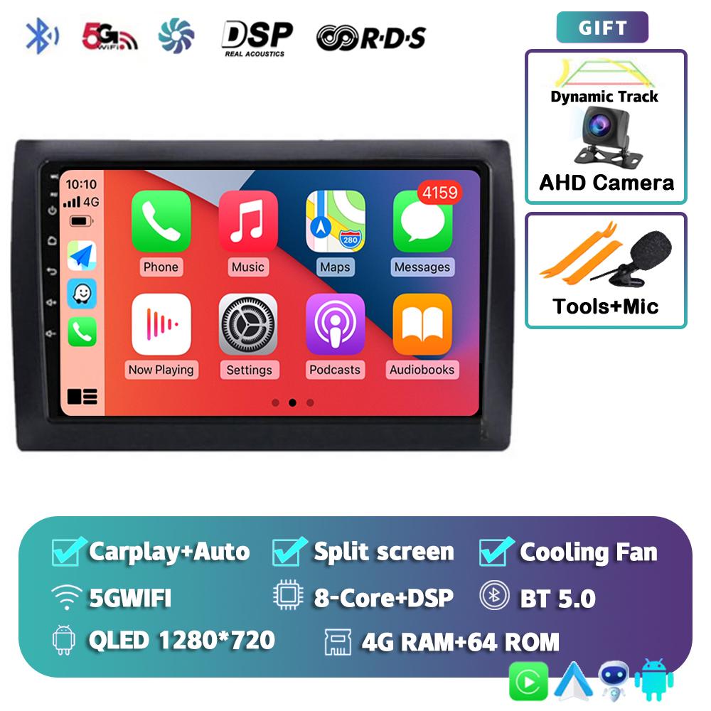 Android 14 CarPlay Auto Car Radio For Fiat Stilo 2001-2010 Multimedia Video Player GPS Navigation 4G+WIFI Stereo Audio Head Unit