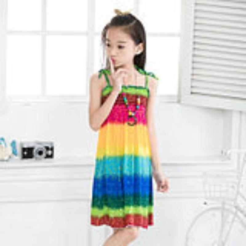 Shabohemian mother and daughter beach skirt parent-child suspender skirt girls floral vest skirt