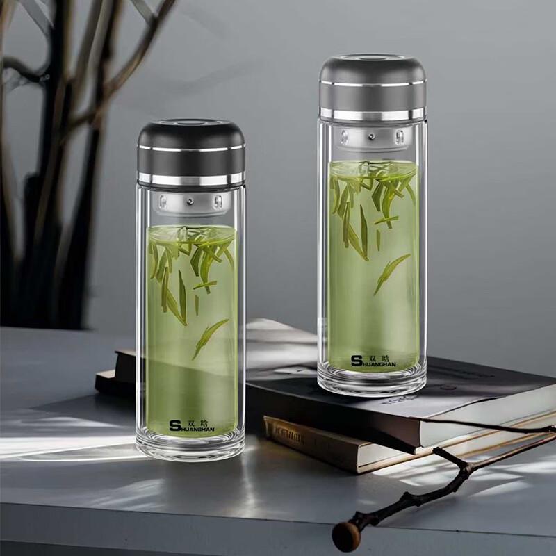 Shuanghan Double-Wall Borosilicate Glass Tea Infuser Cup