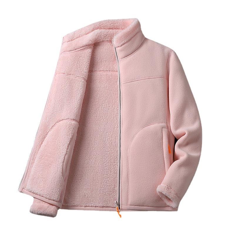 Winter Women's Double-sided Polar Jacket Fleece Lined Warm Plus Velvet Thickened Jacket