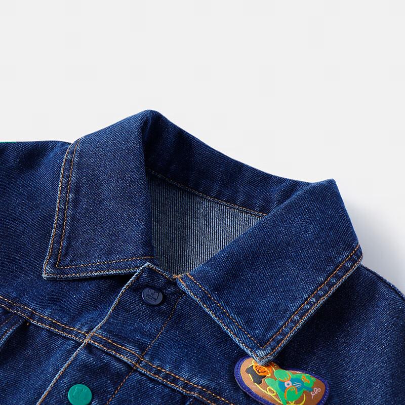 MQDMINI Boys' Blue Bear Denim Jacket