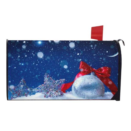 Winter Magnetic Mailbox Cover Standard Size 18 X 21in Merry Christmas Mailbox Wraps Cover Holiday Post Letter Box Cover for Outdoor Garden Yard Decor