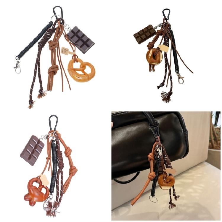 Fashionable Alkaline Bread Keychain Accessory Soft Dough Texture Versatile Placement In Vehicles for Keychain Enthusiasts