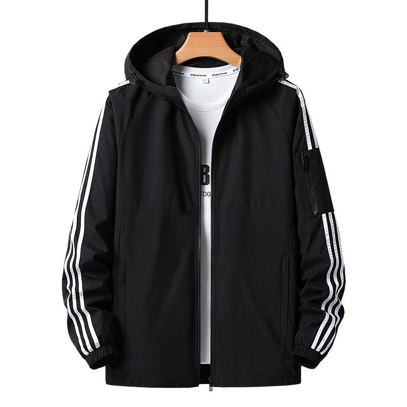 Spring and Autumn Jacket Men's Youth Sports Top Hooded Cardigan Jacket Men's Versatile Breathable Casual Versatile