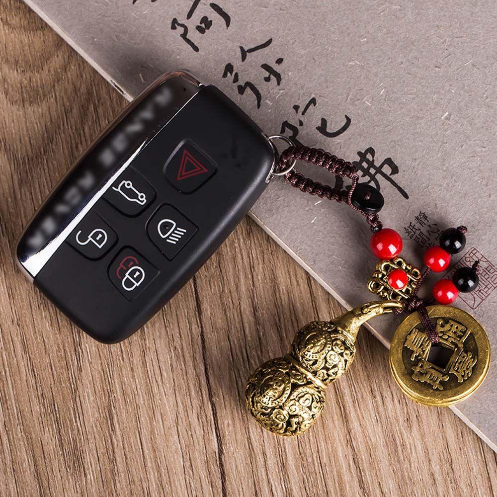 Bell Auspicious Gourd Fengshui Car Keyring Jewelry Findings Keychain Components Brass KeyChains
